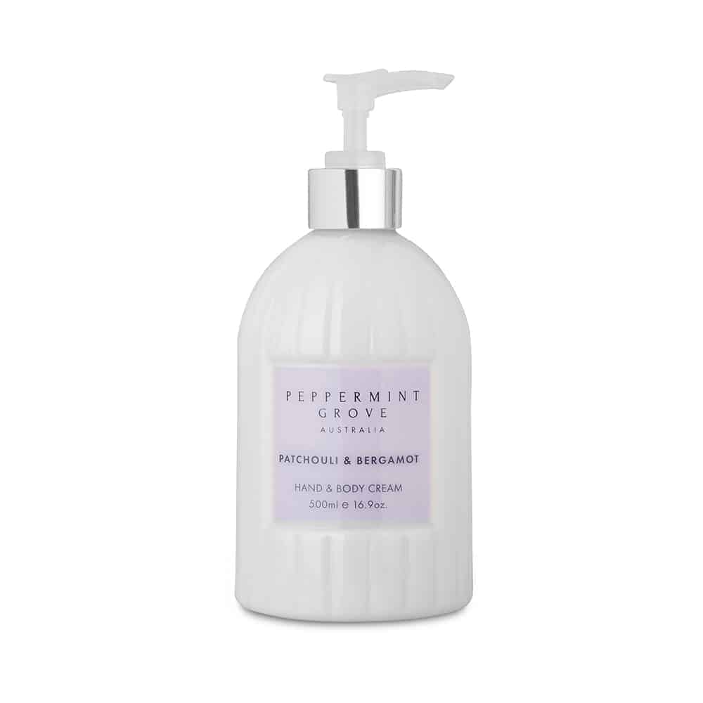 Hand & Body Cream Pump 500ml - Patchouli & Bergamot